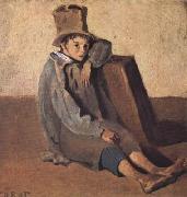 Jean Baptiste Camille  Corot L'enfant au chapeau haut de forme (mk11) oil painting on canvas